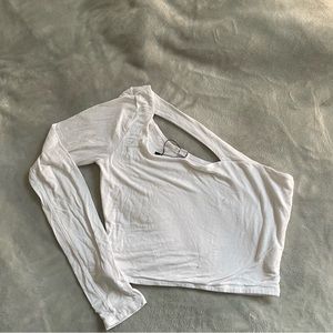 Garage one sleeve white top
